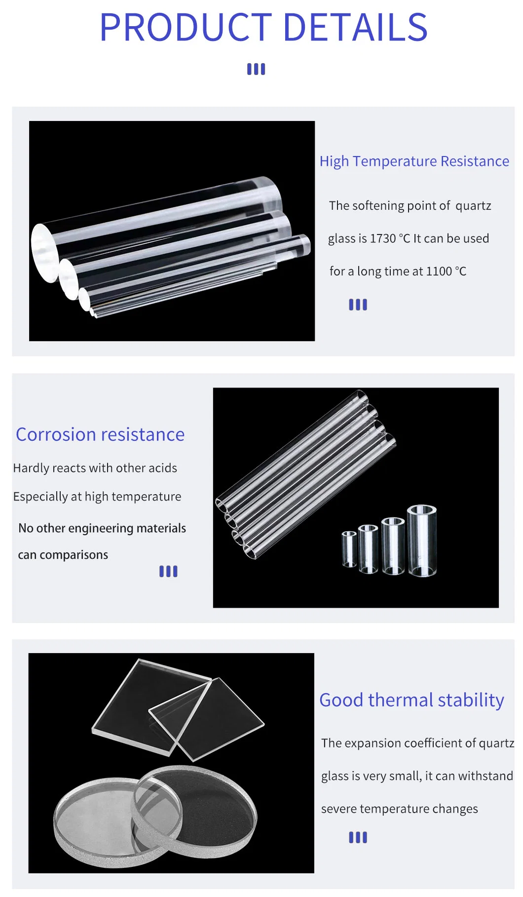 Wholesale High Purity High Temperature Customized Size Optical Fiber Fused Clear Glass Quartz Rod