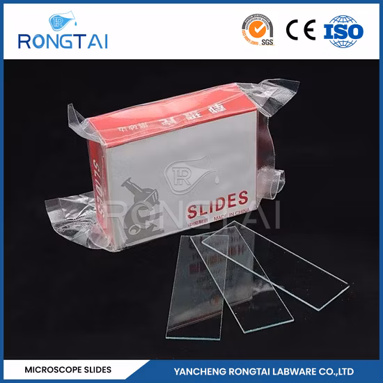 Fábrica de equipos de laboratorio químico Rongtai portaobjetos de microscopio botánico China 7101 7102 7105 7107 7109 portaobjetos de microscopio de cuarzo